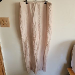 H & M Wide Leg Lace Trouser Lightweight Nude 14